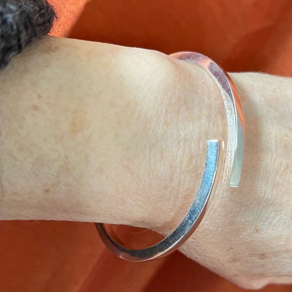 Sterling Silver Hinge Bangle Bracelet - image 3